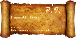 Passuth Irén névjegykártya